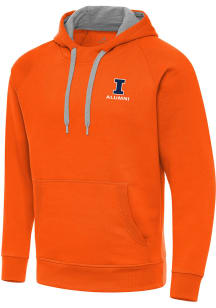 Antigua Illinois Fighting Illini Mens Orange Victory Alumni Long Sleeve Hoodie
