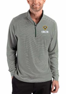 Cutter and Buck UNCW Seahawks Mens Green Forge Eco Long Sleeve Qtr Zip Pullover