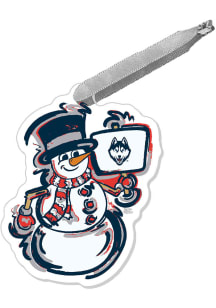 UConn Huskies Justin Patten Snowman Ornament - Navy Blue