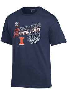 Champion Illinois Fighting Illini Navy Blue MBB Final Four 2026 Jersey Short Sleeve T Shirt