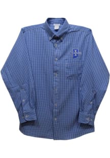 Vive La Fete Indiana State Sycamores Toddler Blue Gingham Long Sleeve Polo