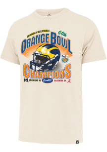 47 Michigan Wolverines Natural Football Orange Bowl Franklin Short Sleeve Fashion T Shirt