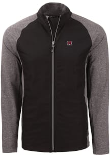 Cutter and Buck Miami RedHawks Mens Black Adapt Eco Medium Weight Jacket
