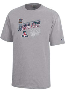 Champion Arizona Wildcats Youth Grey MBB Final Four 2026 Core Short Sleeve T-Shirt