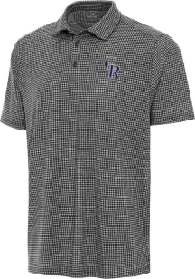 Antigua Colorado Rockies Mens Black Replica Short Sleeve Polo