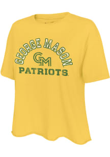 Original Retro Brand George Mason University Womens Ivory Cut Off Short Sleeve T-Shirt