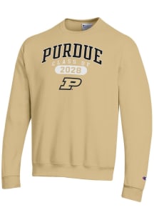 Champion Purdue Boilermakers Mens Gold Class of 2028 Powerblend Long Sleeve Crew Sweatshirt