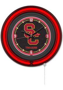 USC Trojans Double Neon Wall Clock