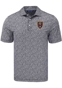 Cutter and Buck Real Salt Lake Mens Black Pike Flora Short Sleeve Polo