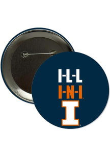 Illinois Fighting Illini 3" I-L-L, I-N-I Button - Orange