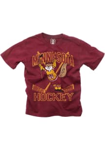 Wes and Willy Minnesota Golden Gophers Boys Maroon Gopher Celebrating Short Sleeve T-Shirt