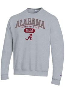 Champion Alabama Crimson Tide Mens Grey Pill Box Mom Powerblend Long Sleeve Crew Sweatshirt
