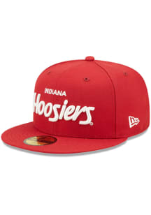 New Era Indiana Hoosiers Mens Red 59FIFTY Fitted Hat