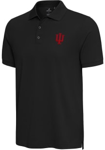 Antigua Indiana Hoosiers Mens Black Nobel Short Sleeve Polo
