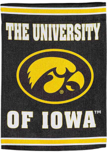 Iowa Hawkeyes Embossed Suede Banner - Black