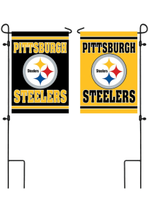 Pittsburgh Steelers Embossed Suede Garden Flag - Black