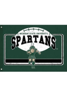 Michigan State Spartans 3x5 ft Linen Estate Silk Screen Grommet Flag - Green