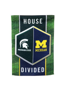 Michigan Wolverines House Divided Garden Flag - Blue