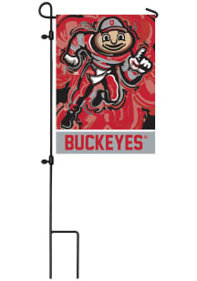 Ohio State Buckeyes Justin Patten Logo Garden Flag - Red
