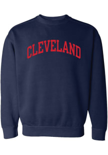 Summit Sportswear Cleveland Womens Navy Blue Wordmark Crew Sweatshirt