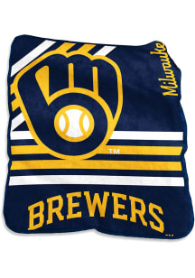Milwaukee Brewers Logo Raschel Throw Blanket - Blue