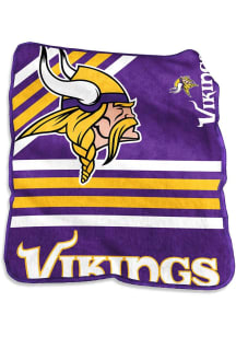 Minnesota Vikings Logo Raschel Throw Blanket - Purple
