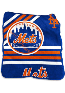 New York Mets Logo Raschel Throw Blanket - Blue
