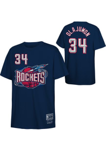 Hakeem Olajuwon Houston Rockets Youth Navy Blue Retro NN Player Tee
