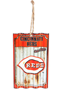 Cincinnati Reds Corrugated Metal Ornament - Red