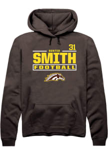 Hunter Smith Western Michigan Broncos Mens Brown Football NIL Stacked Box Player Hood