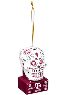 Texas A&M Aggies Sugar Skull Ornament - Red