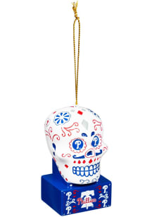 Philadelphia Phillies Sugar Skull Ornament - Blue