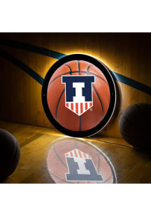Illinois Fighting Illini 19 in Round Basketball Light Up Sign - Orange