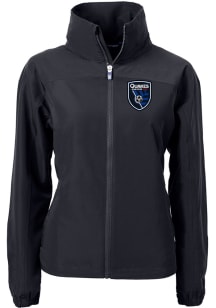 Cutter and Buck San Jose Earthquakes Womens Black Charter Eco Light Weight Jacket