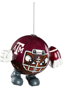 Texas A&M Aggies Ball Head Ornament Ornament - Red