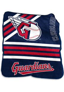 Cleveland Guardians Stripe Design Raschel Throw Blanket - Navy Blue