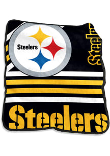 Pittsburgh Steelers Raschel Raschel Throw Blanket - Black