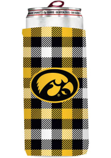 Logo Brands Iowa Hawkeyes 12 oz Plaid Slim Coolie