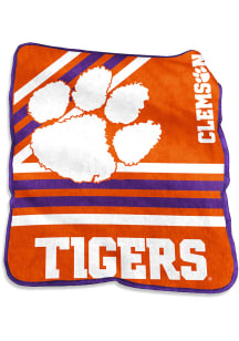 Clemson Tigers Team Color Raschel Throw Blanket - Orange