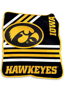 Iowa Hawkeyes Team Color Raschel Throw Blanket - Black