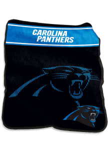 Carolina Panthers Team Logo Raschel Throw Blanket - Black