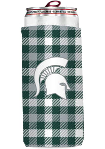 Logo Brands Michigan State Spartans 12 oz Plaid Slim Coolie