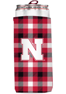 Logo Brands Nebraska Cornhuskers 12 oz Plaid Slim Coolie