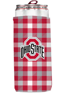 Logo Brands Ohio State Buckeyes 12 oz Plaid Slim Coolie