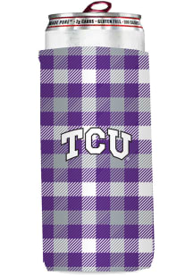 Logo Brands TCU Horned Frogs 12 oz Plaid Slim Coolie