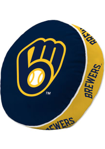 Milwaukee Brewers Puff Throw Pillow - Navy Blue