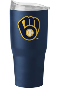 Logo Brands Milwaukee Brewers 30 oz Flipside Powder Coat Stainless Steel Tumbler - Navy Blue