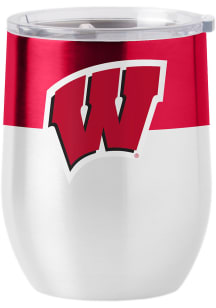 Wisconsin Badgers 16 oz Colorblock Curved Stainless Steel Stemless - Red