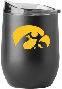 Iowa Hawkeyes 16 oz Flipside Powder Coat Curved Stainless Steel Stemless - Black