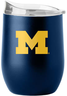 Michigan Wolverines 16 oz Flipside Powder Coat Curved Stainless Steel Stemless - Blue